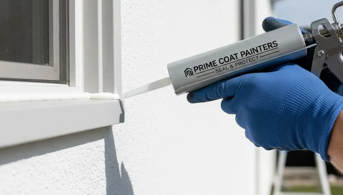 Professional caulking and sealing on Wellesley, MA home exterior by expert house painters
