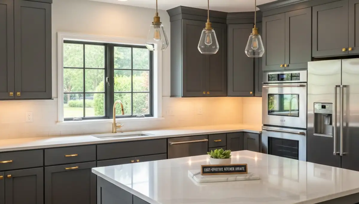 Refinished kitchen cabinets in Wellesley, MA with smooth, modern finish by local house-painting experts