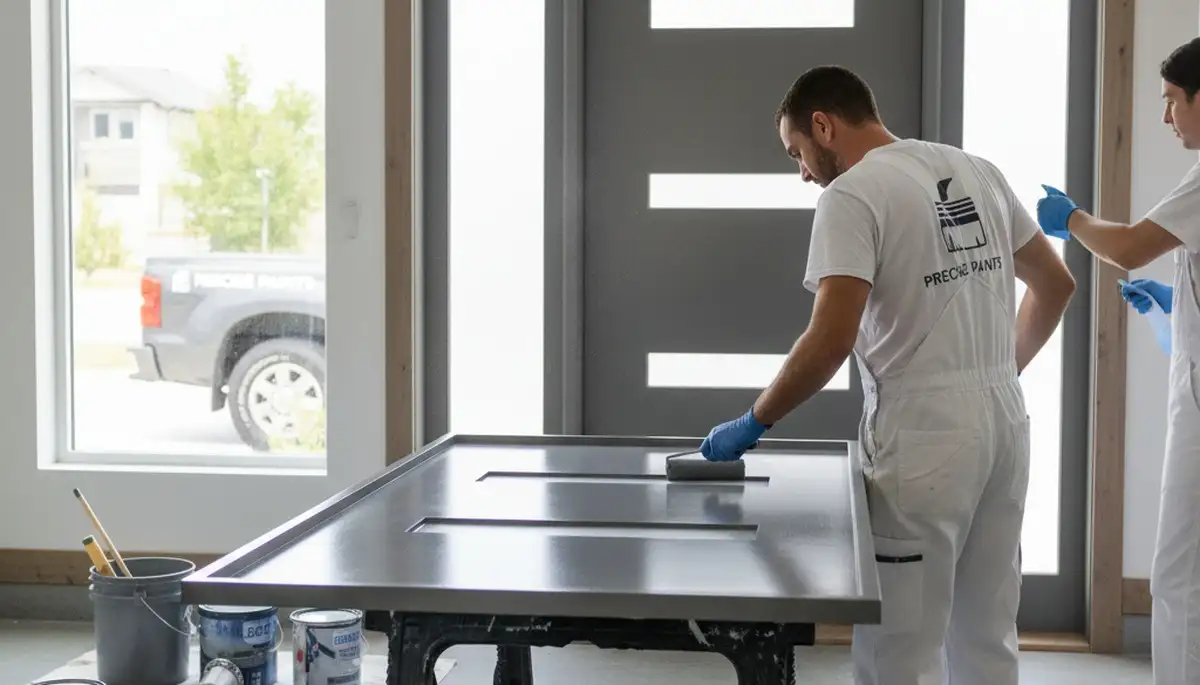 Professional entry door painting and refinishing by expert house painters in Wellesley, MA