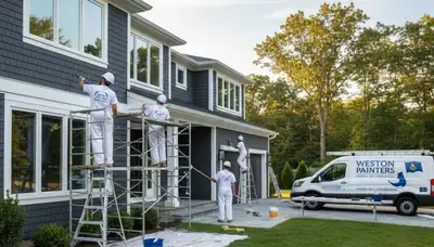 Professional house painting service in Wellesley, MA by local painters for exterior and interior homes