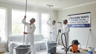 Professional popcorn ceiling removal by expert house painters in Wellesley, MA