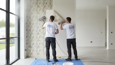Professional wallpaper removal and wall prep in Wellesley, MA home by expert painters