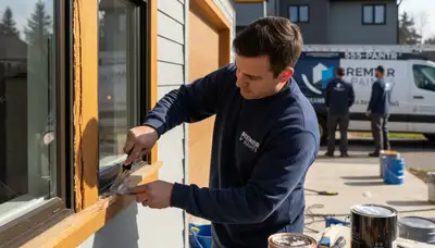 Professional wood rot repair on home exterior by painters in Wellesley, MA