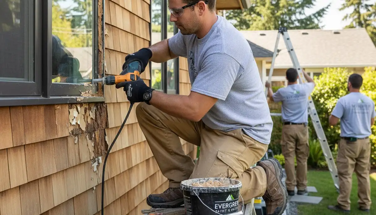 Professional wood rot repair and trim painting by expert carpenters in Wellesley, MA